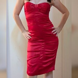 Nicole Miller silk cocktail dress red Size 2